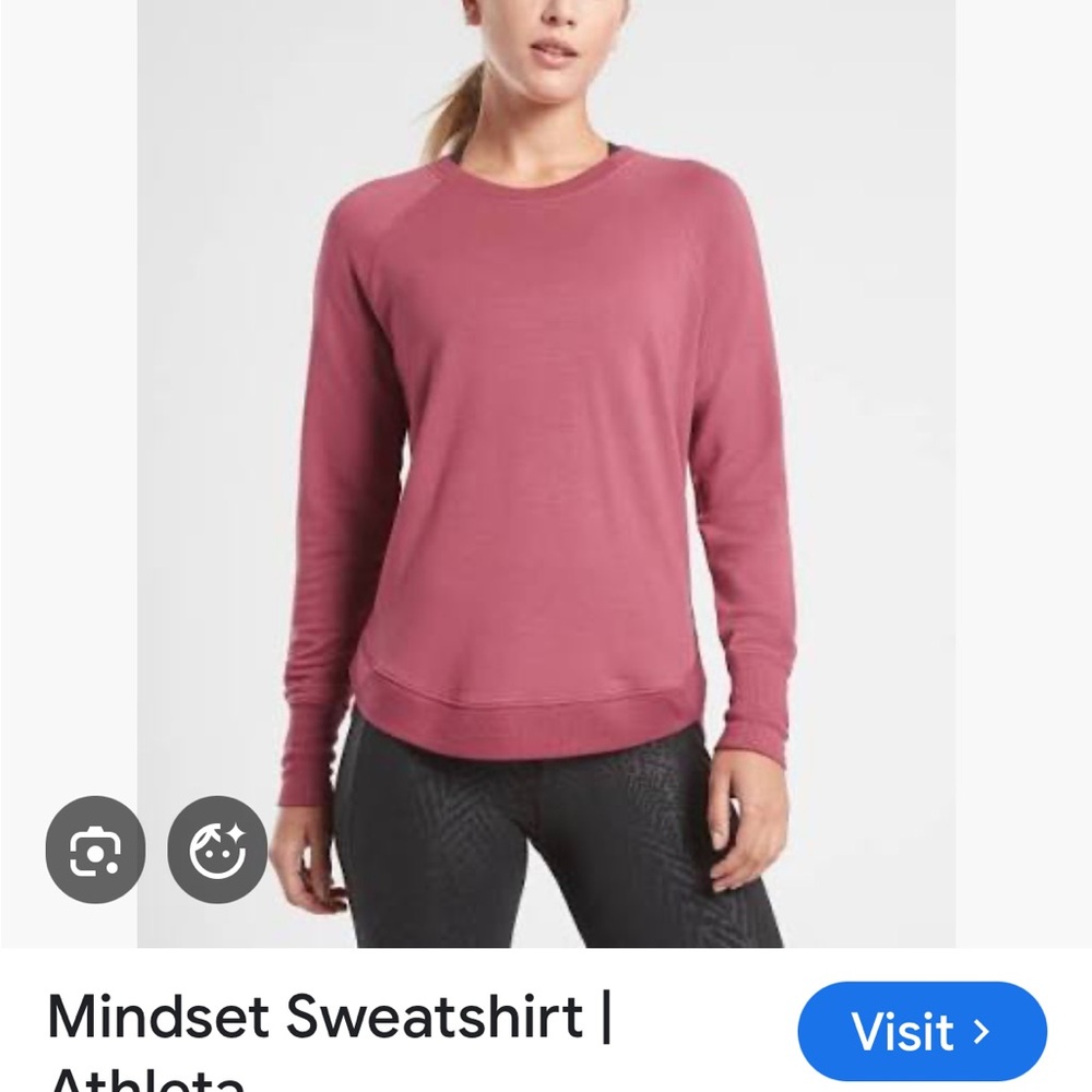 Athleta sz XS Petite Mindset Victorian Berry pink pullover sweatshirt yoga
